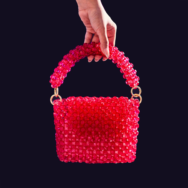 Claire Pink Beaded Bag