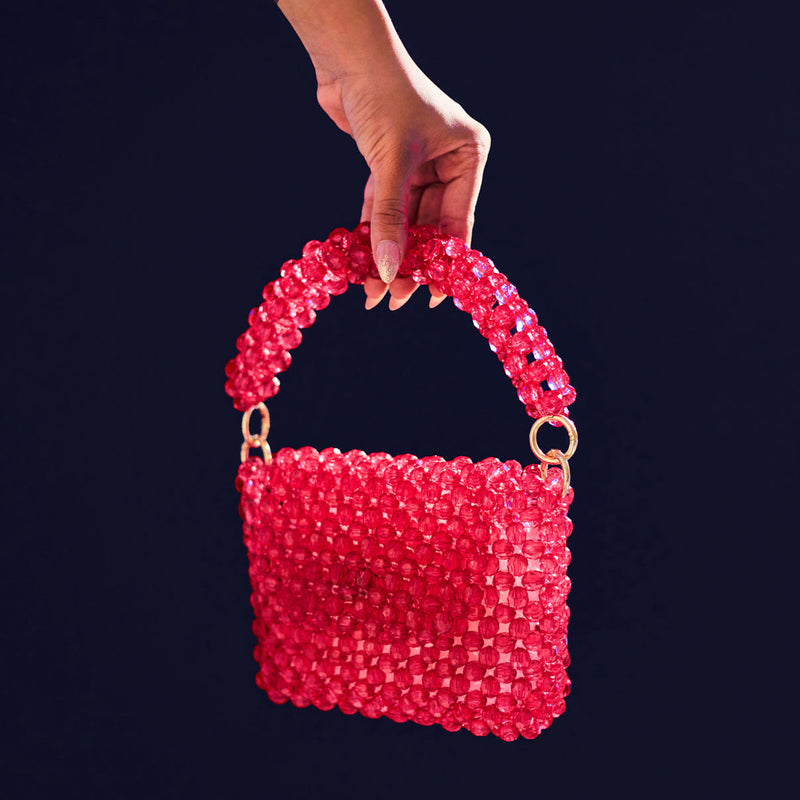 Claire Pink Beaded Bag