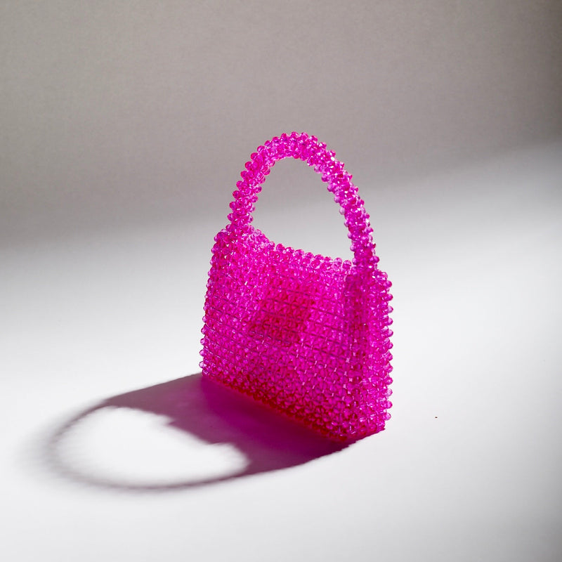 Rani Pink ICON Crystal Beaded Handbag