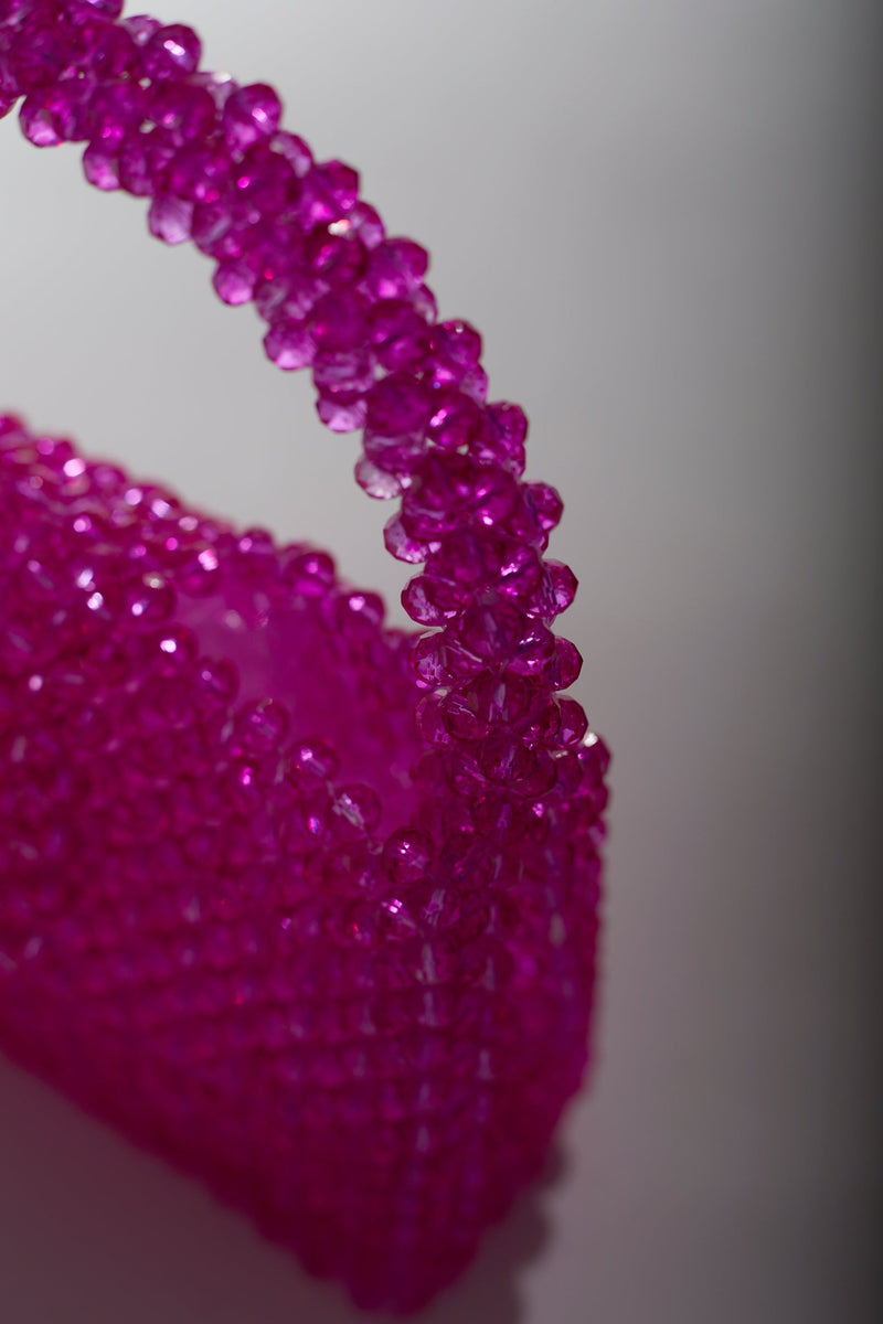 Rani Pink ICON Crystal Beaded Handbag