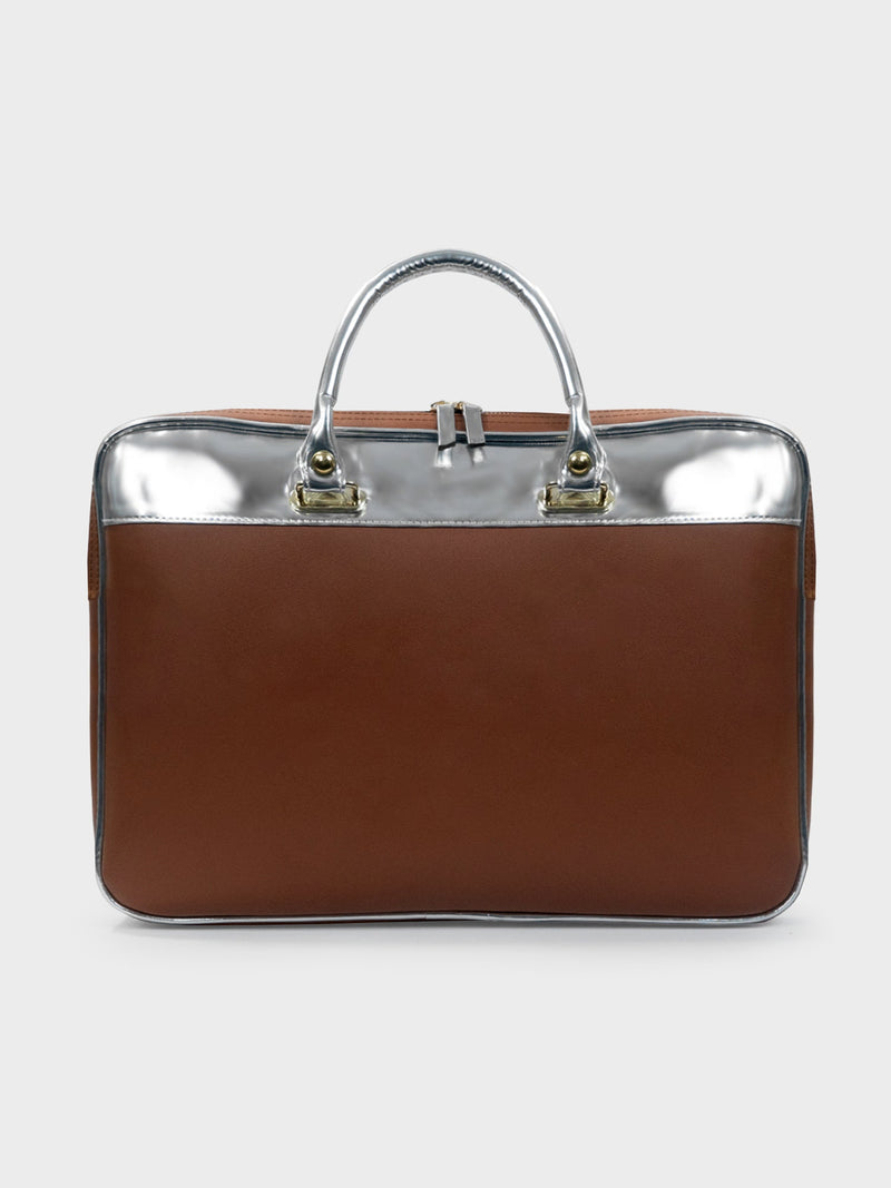 Hella Fine! Brown & Metallic Silver Laptop Sleeve Bag For Up To 15" Laptop/Macbook | Modern Myth