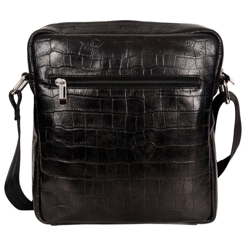 Sassora Genuine Leather Unisex  Sling Bag Brass Antique / Nickel Metal Fittings Crossbody Bag