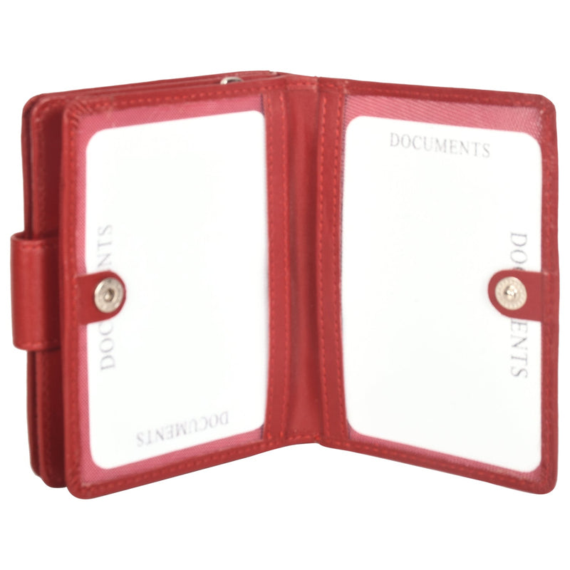 Sassora Genuine Leather Women RFID Protected Red Wallet (6 Card Slots)