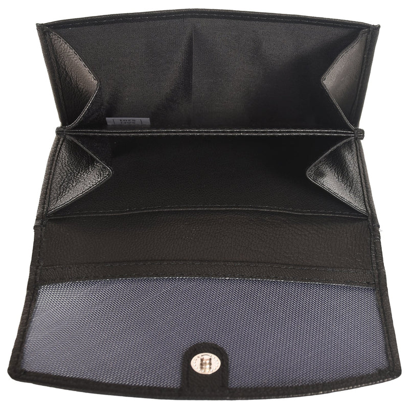 Sassora Genuine Leather Medium Size Black RFID Protected Wallet(9 C Slot)