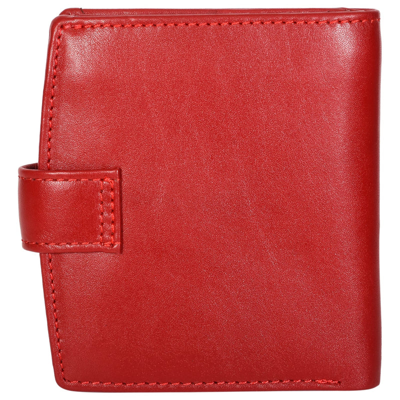 Sassora Genuine Leather Small Size Red RFID Protected Women Wallet (4 Card Slots)