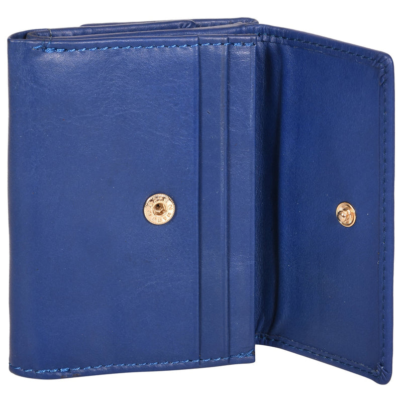 Sassora Genuine Leather Medium Blue RFID Women Wallet