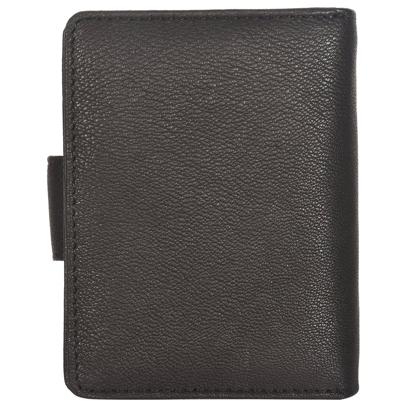 Sassora Genuine Leather Women RFID Protected Black Wallet (6 Card Slots)