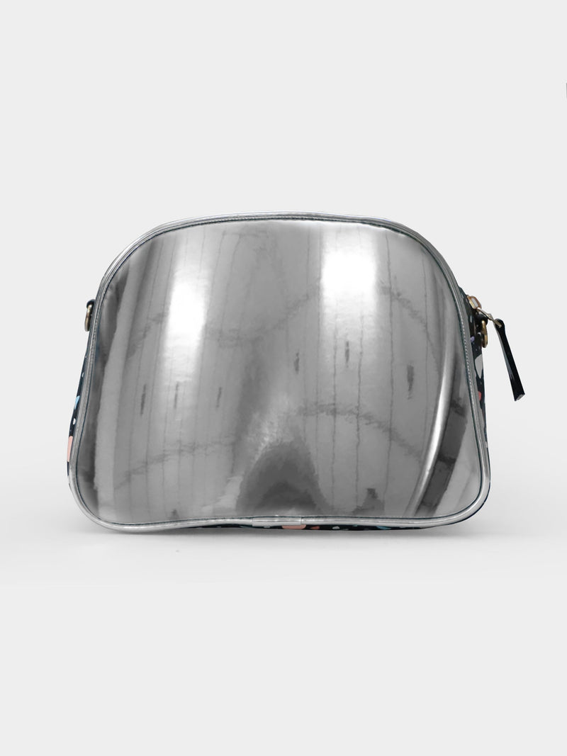 Black & Silver Marble Dome Crossbody Bag | Modern Myth