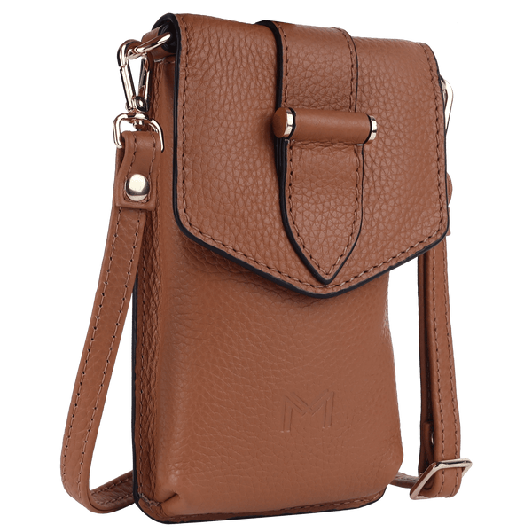 Massi Miliano Women’s Mobile Crossbody Bag – Veneto – Camel