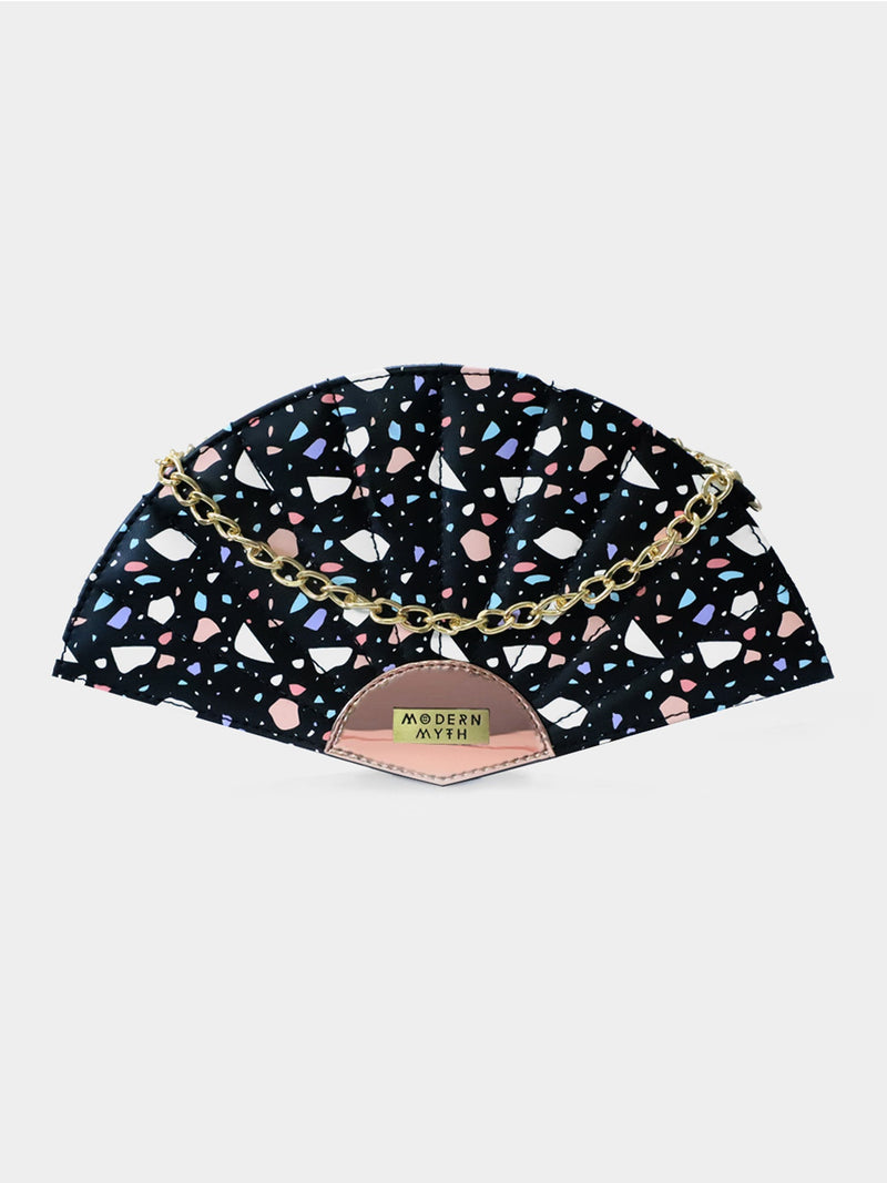 Black & Rosegold Cookie Multi Print Fan Bag | Modern Myth