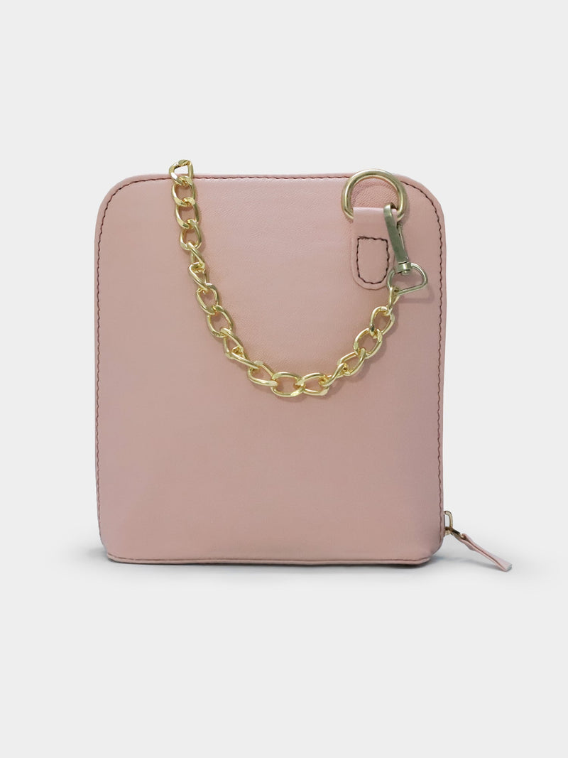 Caravan Powder Pink & Rosegold Crossbody Bag | Modern Myth