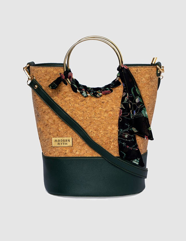 Cork Tropical Bucket Bag(Olive) | Modern Myth