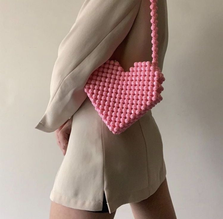 Cupid Heart Shaped Beaded Bag