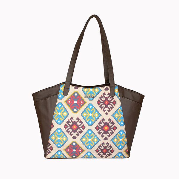 Burly All day Tote Bag- Blue Yellow