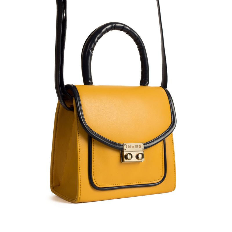 Crossbody With Top Handle-Yellow Blue