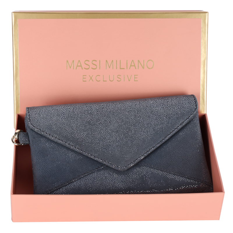 Massi Miliano Women’s Wristlet Purse – Venezia – Glittery Blue